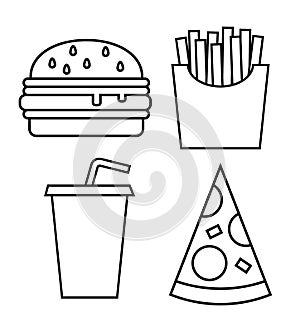 Fast food icons Ã¢â¬â stock illustration photo